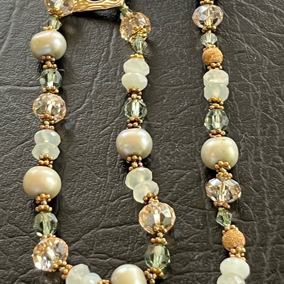 Sterling Silver glass beaded necklace set - Picture 2 of 8